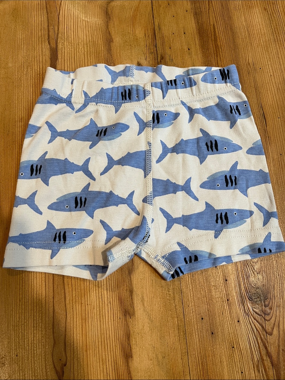 HANNA ANDERSSON 90 Blue Shark Organic Cotton Pajama Shorts